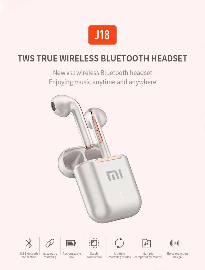 Fone sem fio Xiaomi J18 wireless Bluetooth, Isolamento ruídos a prova d'água