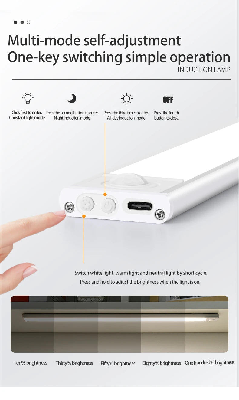 LED INTELIGENTE Sensor Wireless USB - 20/30/40/60CM