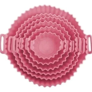 Kit 6 Formas Silicone Antiaderente Airfryer Assadeira Rosa