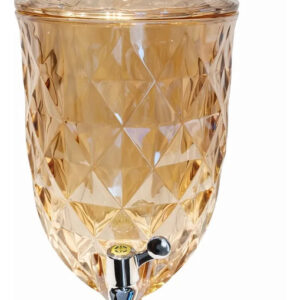 Suqueira De Vidro 5 Litros Diamante Transparente Luxo Ambar