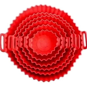 Kit 6 Formas Silicone Antiaderente Airfryer Vermelho