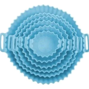Kit 6 Formas Silicone Antiaderente Airfryer Assadeira Azul