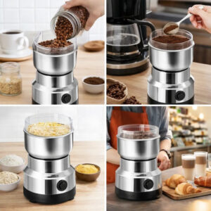 Moedor Café Triturador Elétrico Inox De Grãos Sementes Ervas 127v Prateado